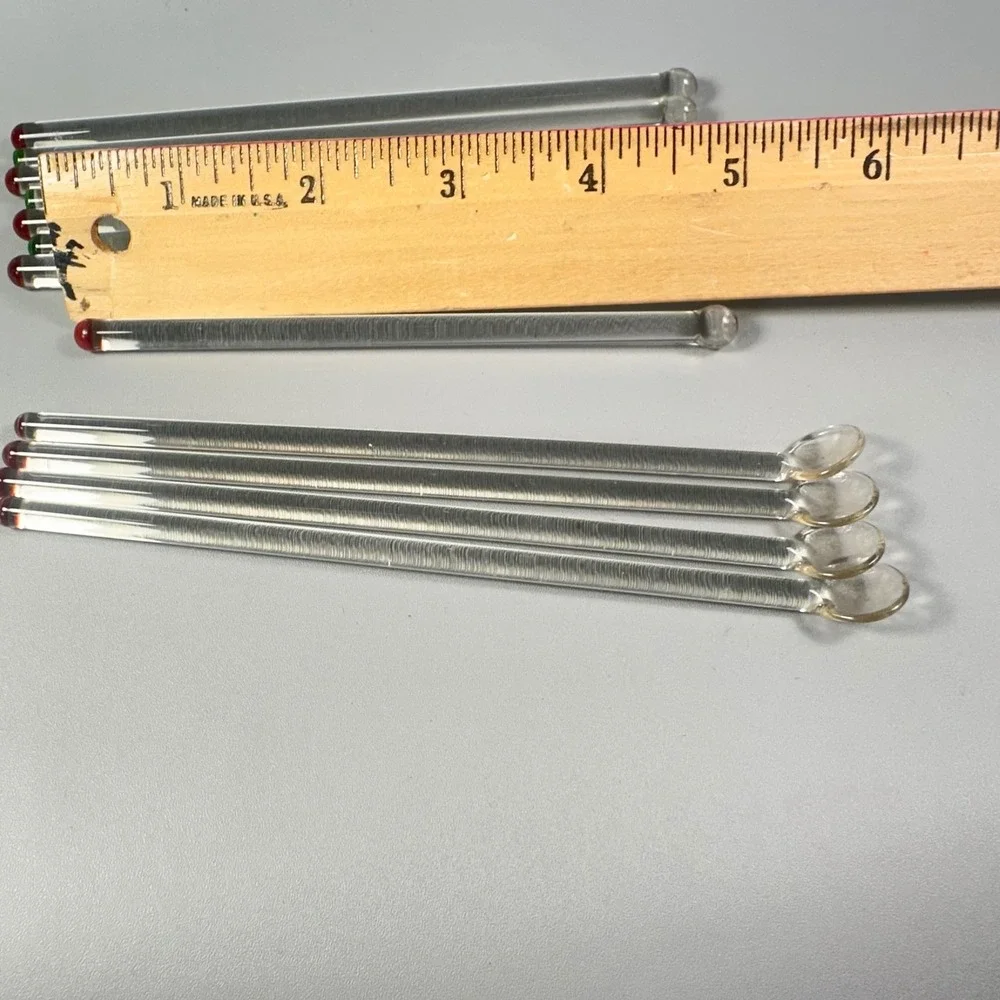 Vintage Clear Glass Swizzle Sticks & Cocktail Spoons‎ Lot Barware MCM 12 Pc